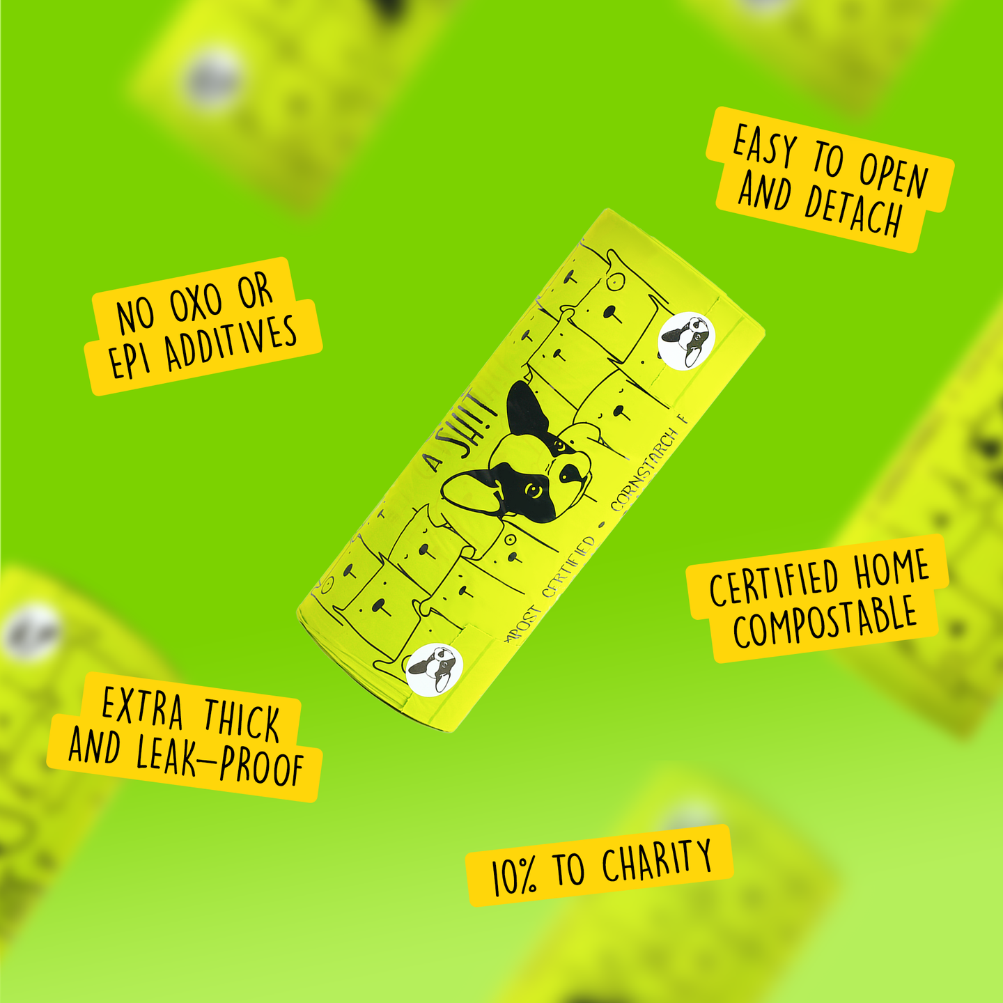 Certified Compostable Dog Poop Bags with Handles