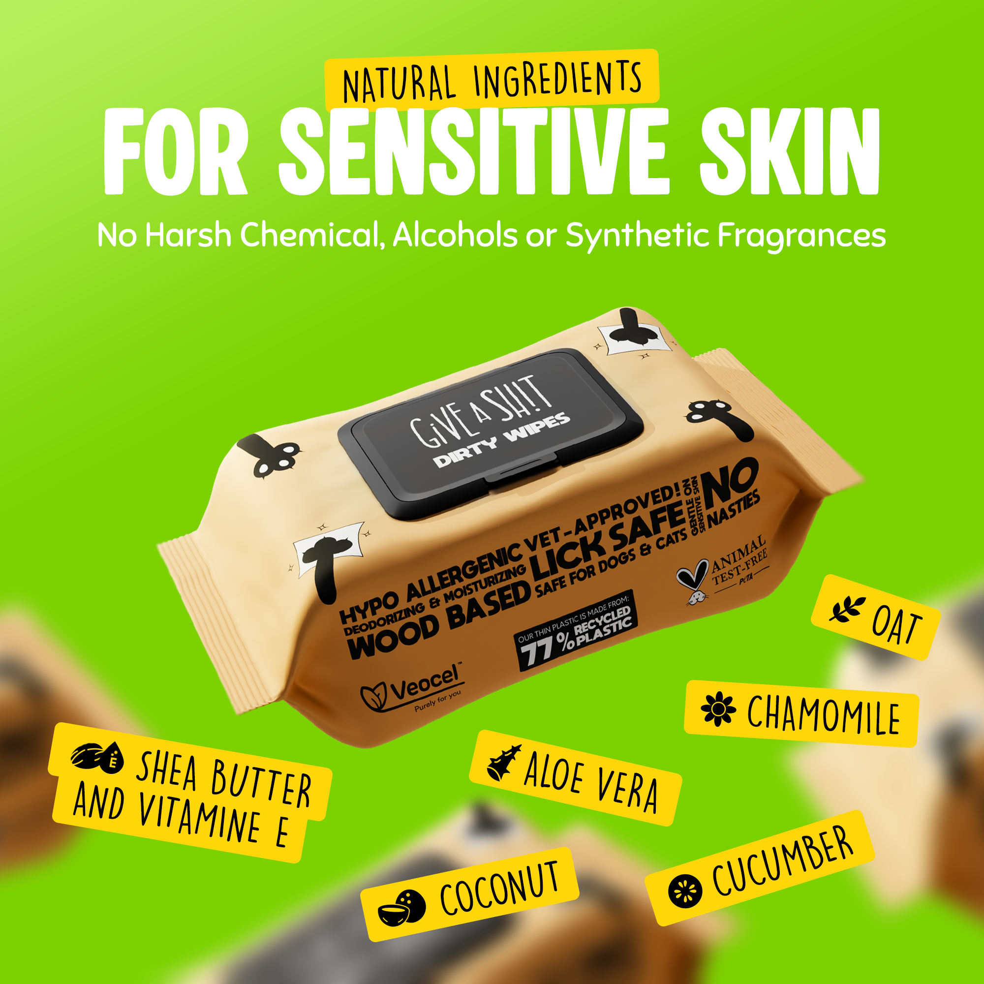Lick-Safe Hypoallergenic Pet Wipes for Dogs & Cats