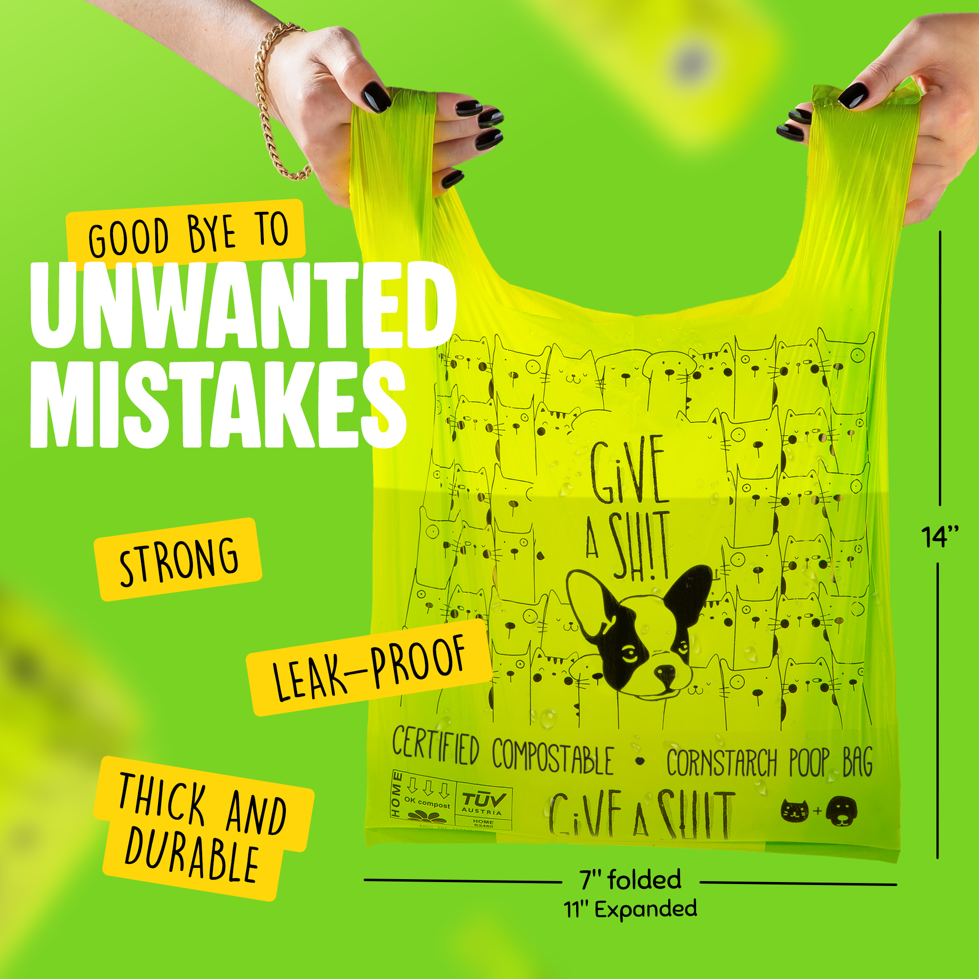 Certified Compostable Dog Poop Bags with Handles