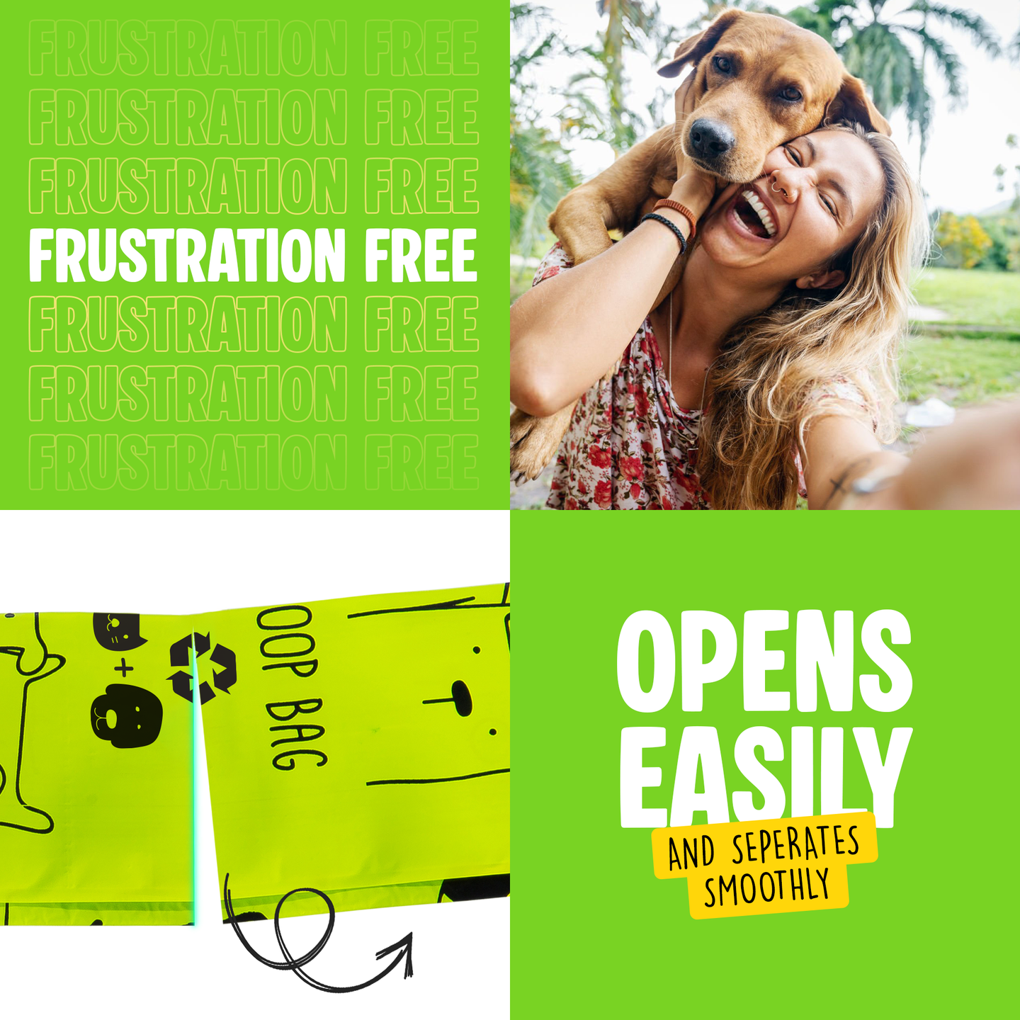 Extra Long Certified Compostable Dog Poop Bags with Handles