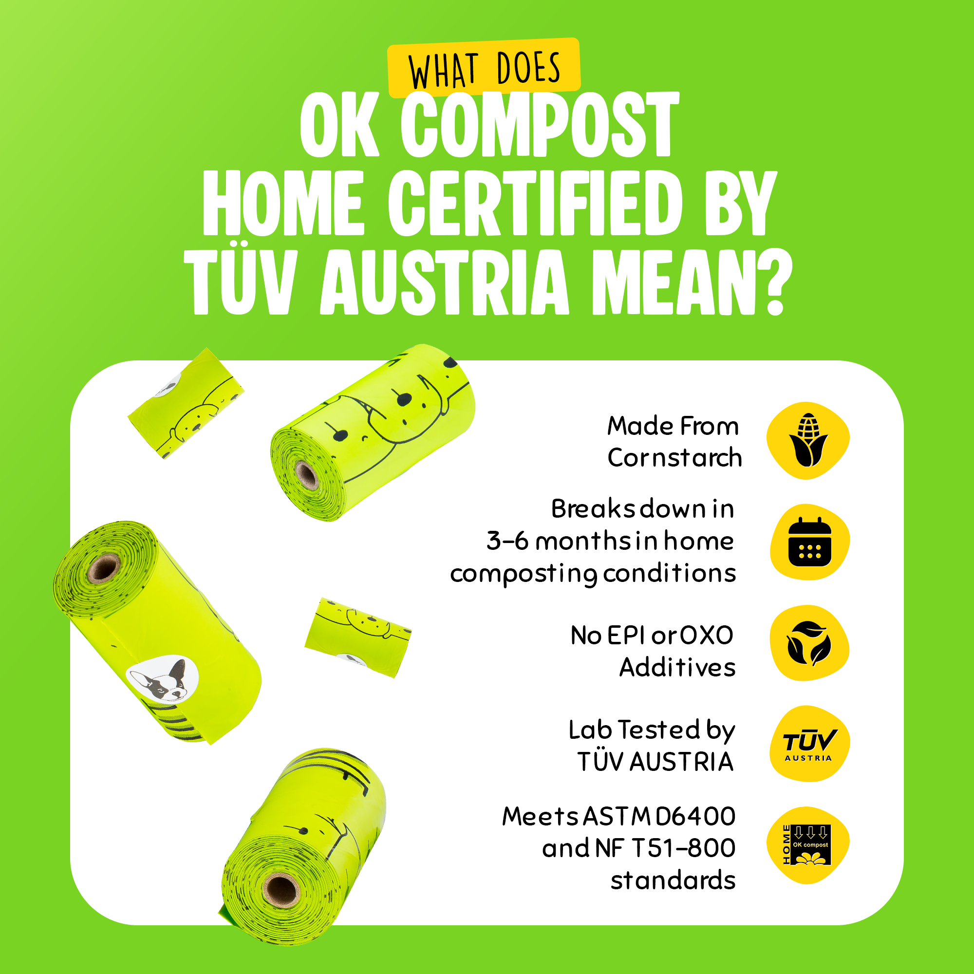 Certified Compostable Dog Poop Bags