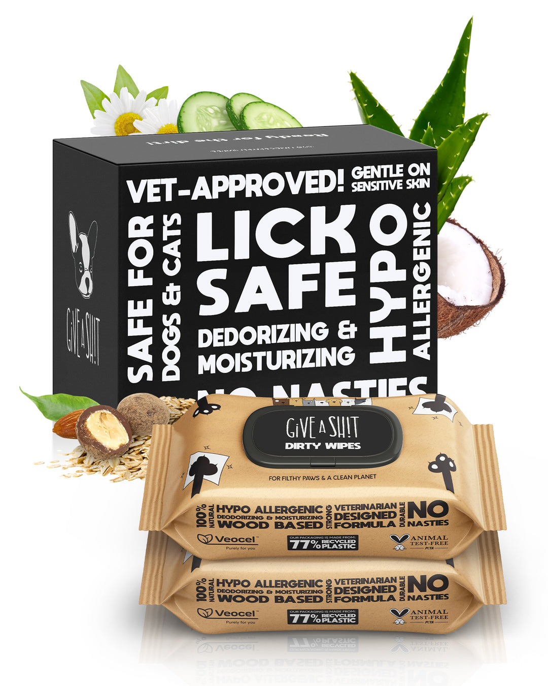Plant-Based Full Body Pet Wipes for Dogs & Cats - Vet-Designed & Hypoallergenic