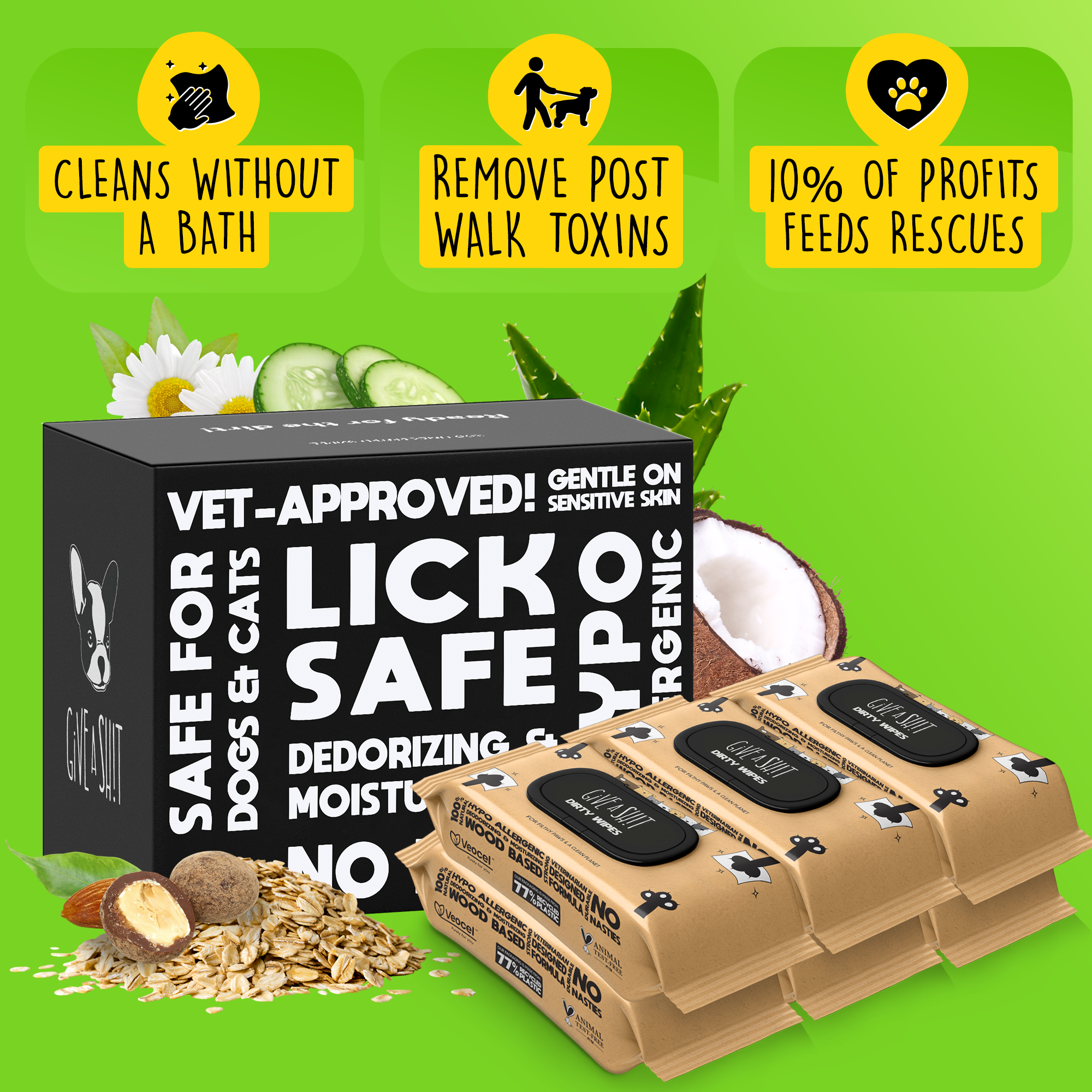 Lick-Safe Hypoallergenic Pet Wipes for Dogs & Cats