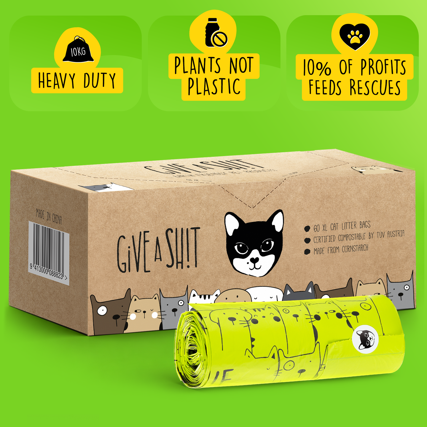 Extra Large Certified Compostable Cat Litter Bags