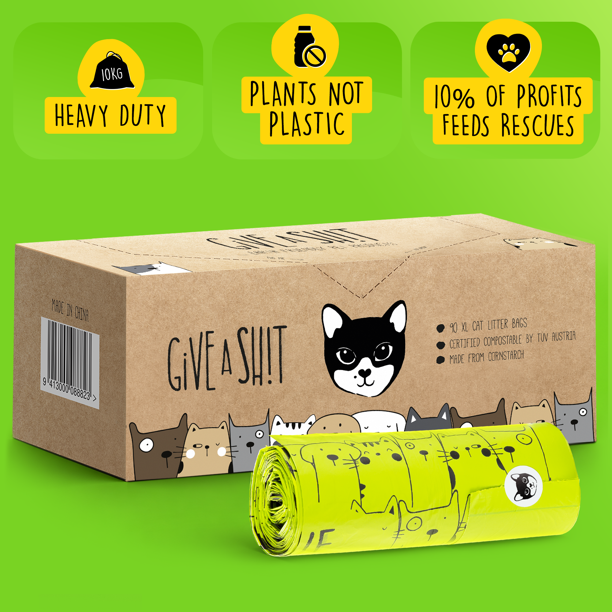 Extra Large Certified Compostable Cat Litter Bags