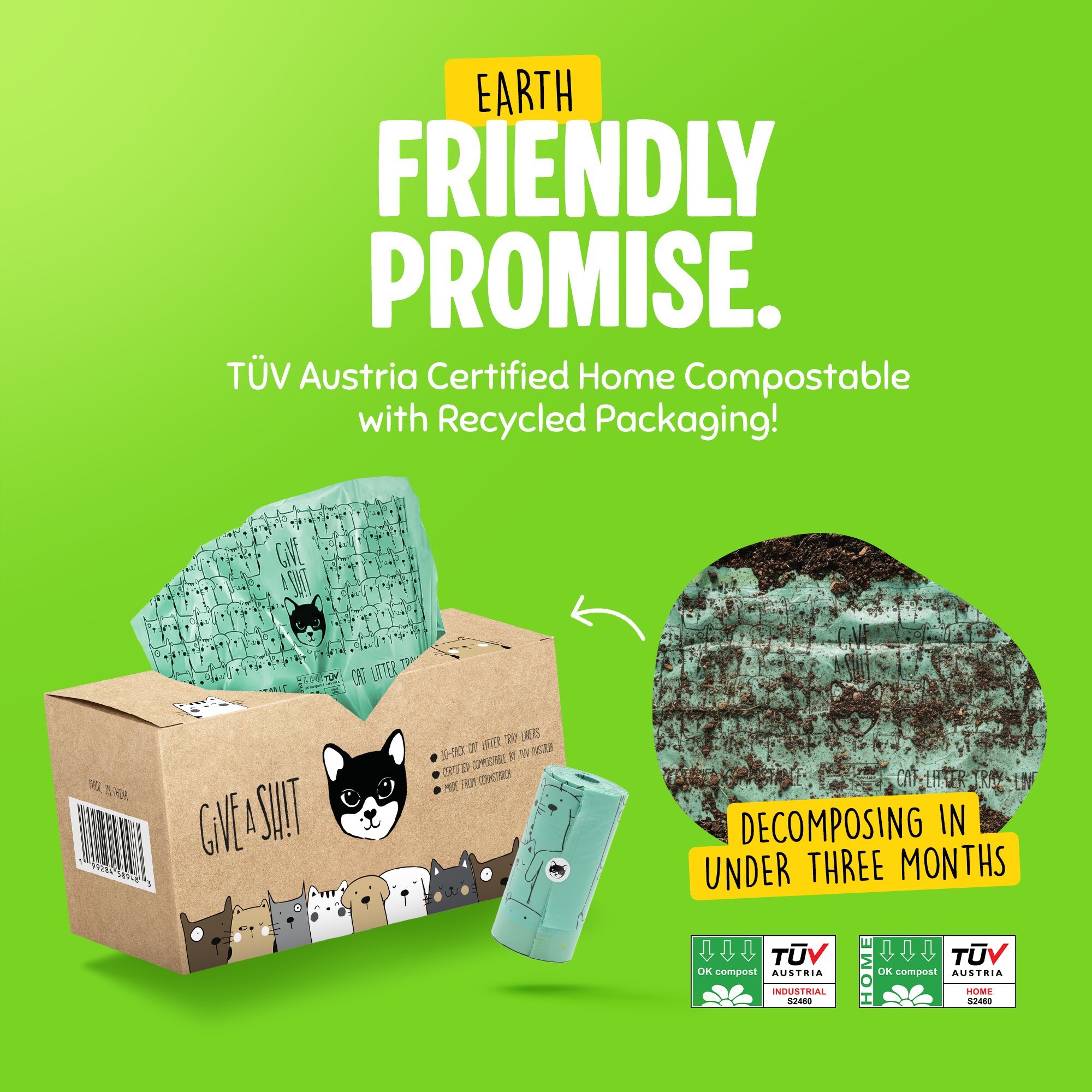 Certified Compostable Cat Litter Tray Liners
