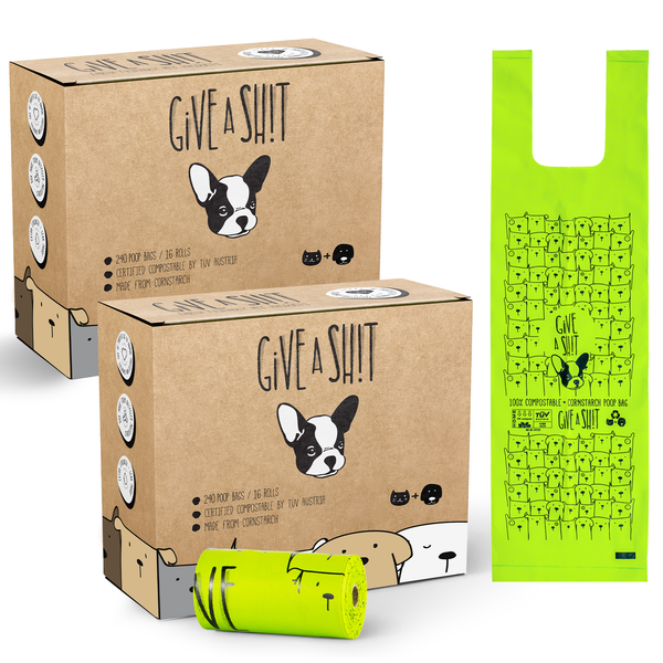 Extra Long Certified Compostable Dog Poop Bags with Handles