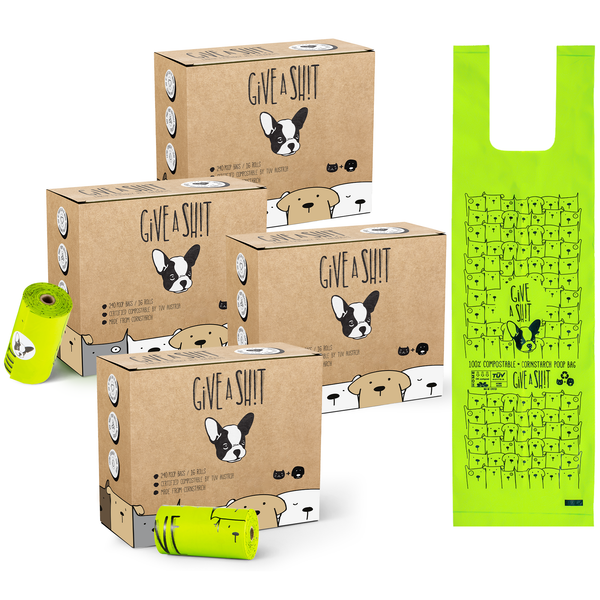 Extra Long Certified Compostable Dog Poop Bags with Handles